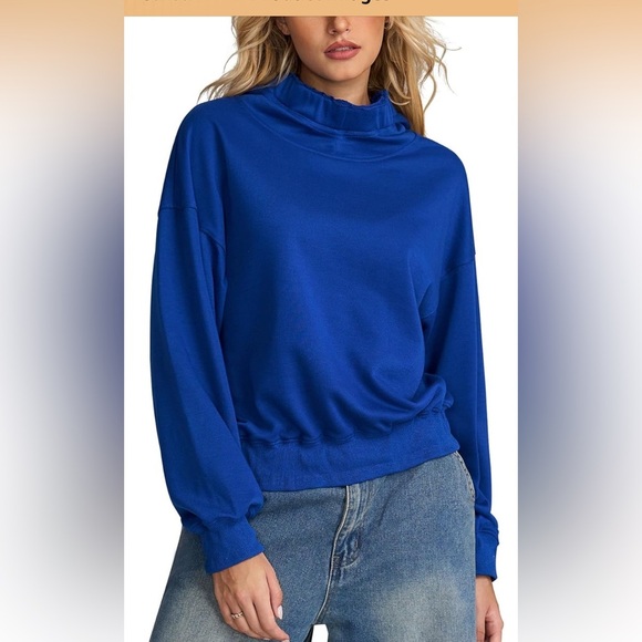 Stylish Royal Blue Women's Hoodie Size S/ 0139 - Picture 4 of 4